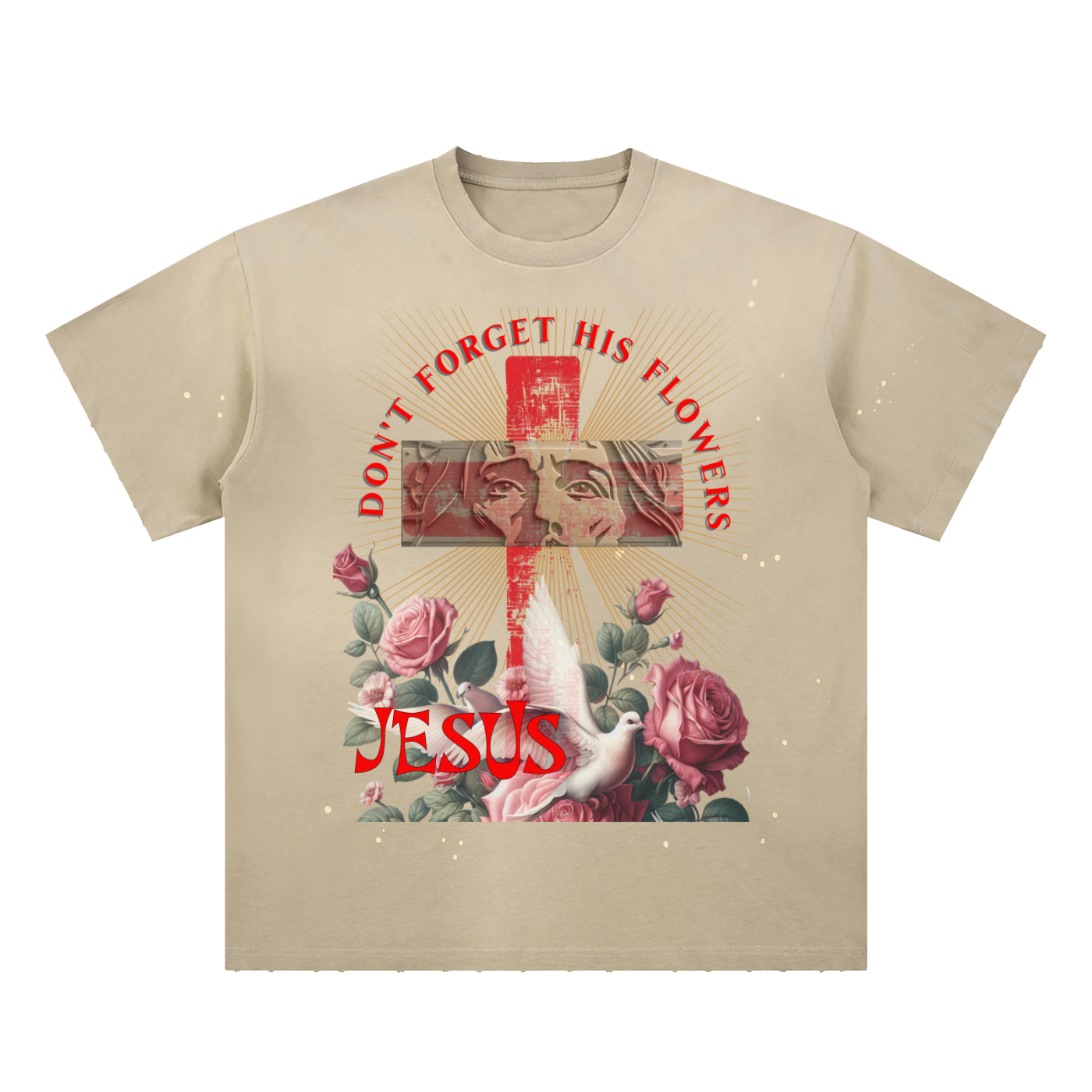 Hand-Frayed Sunfade Paint Splatter T-Shirt