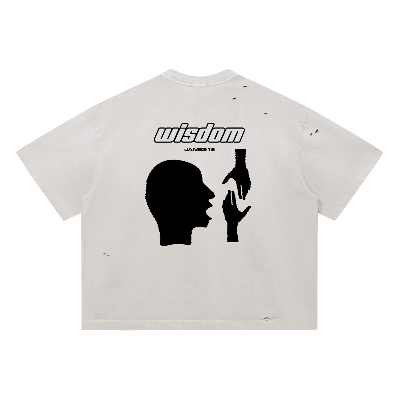 James 1:5 Vintage Washed Distressed  Oversized T-Shirt