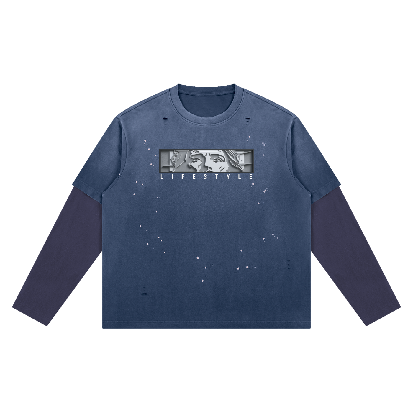 Unisex Vintage Wash Distressed Layer T-Shirt