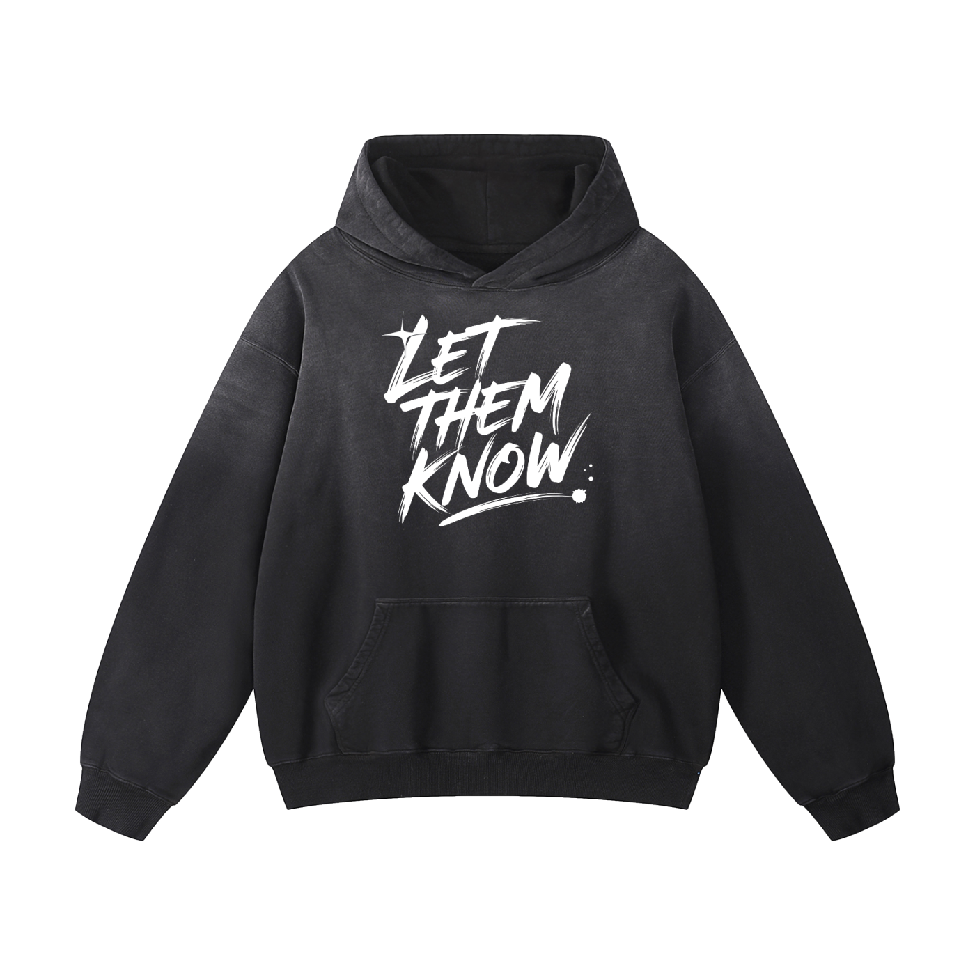 Heavyweight Sunfade Oversized Hoodie — Let Them Know — Bold & Courageous