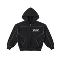 How We Win the Battle Contrast-Stitched Zip-Up Hoodie
