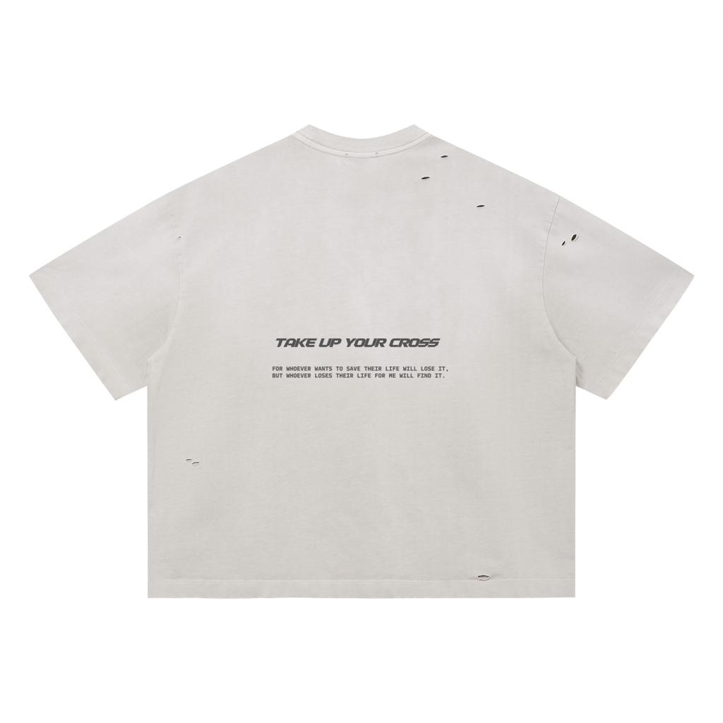 Take up your cross Distressed Oversized T-Shirt