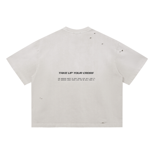 Take up your cross Distressed Oversized T-Shirt